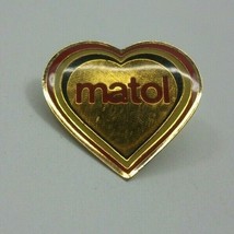 Matol Heart Shaped Lapel Pin Pinback Button - £3.19 GBP