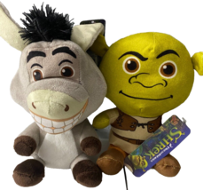Set of 2 Shrek Plush Stuffed Toys. Shrek and Donkey 7 inch. NWT - £19.23 GBP