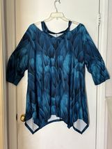 Cuteduck Women's Plus Size Blouse Blue 4X New - $12.64