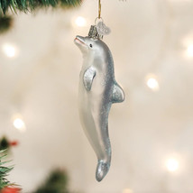 Old World Christmas Playful Dolphin Nautical Glass Christmas Ornament 12187 - £12.48 GBP
