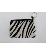 Fabric Coin Purse with Keychain Ring Zebra Print Design Animal Fashion NWOT - $1.99