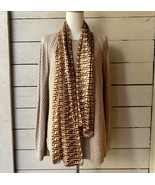 Gold Brown Long Scarf 58” Long 13.5” Wide - $234.48 MXN