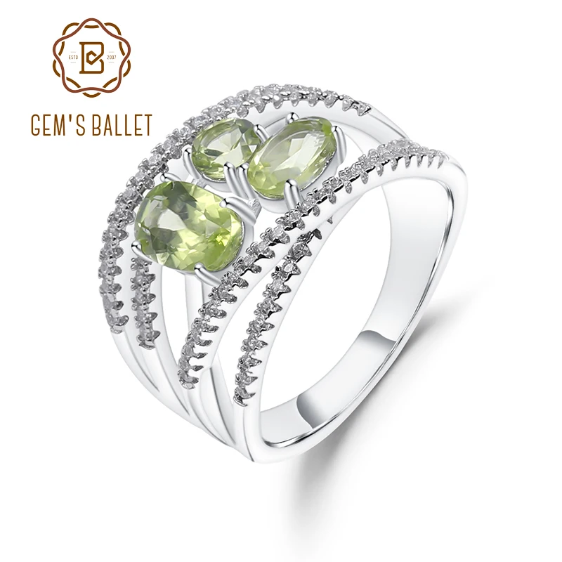 1.69Ct Natural Peridot Gemstone Ring 925 Sterling Silver Criss-Cross Finger Ring - £43.97 GBP