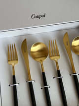 Goa Black 6 pcs. Matte Brushed Gold Plated - $114.00