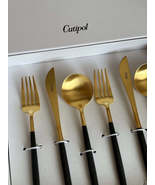 Goa Black 6 pcs. Matte Brushed Gold Plated - $114.00