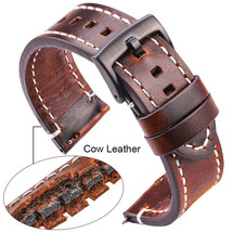 Genuine Cowhide Leather Men&#39;s Watch Strap 18mm 20mm 22mm 24mm  Band - £7.89 GBP