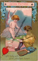 Loves Fortune A Light Lady Will Give You Her Heart Gold Detail Postcard PC329 - £15.01 GBP