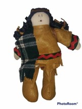 Native American Girl Baby Doll Bow Head Dress Feather Blanket Stuffed Fe... - $14.99