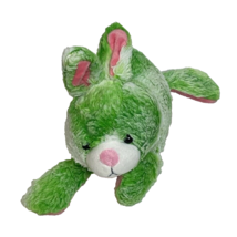 Animal Adventure Lime Green Bunny Rabbit Plush Pink Ears White Cottontai... - $7.22
