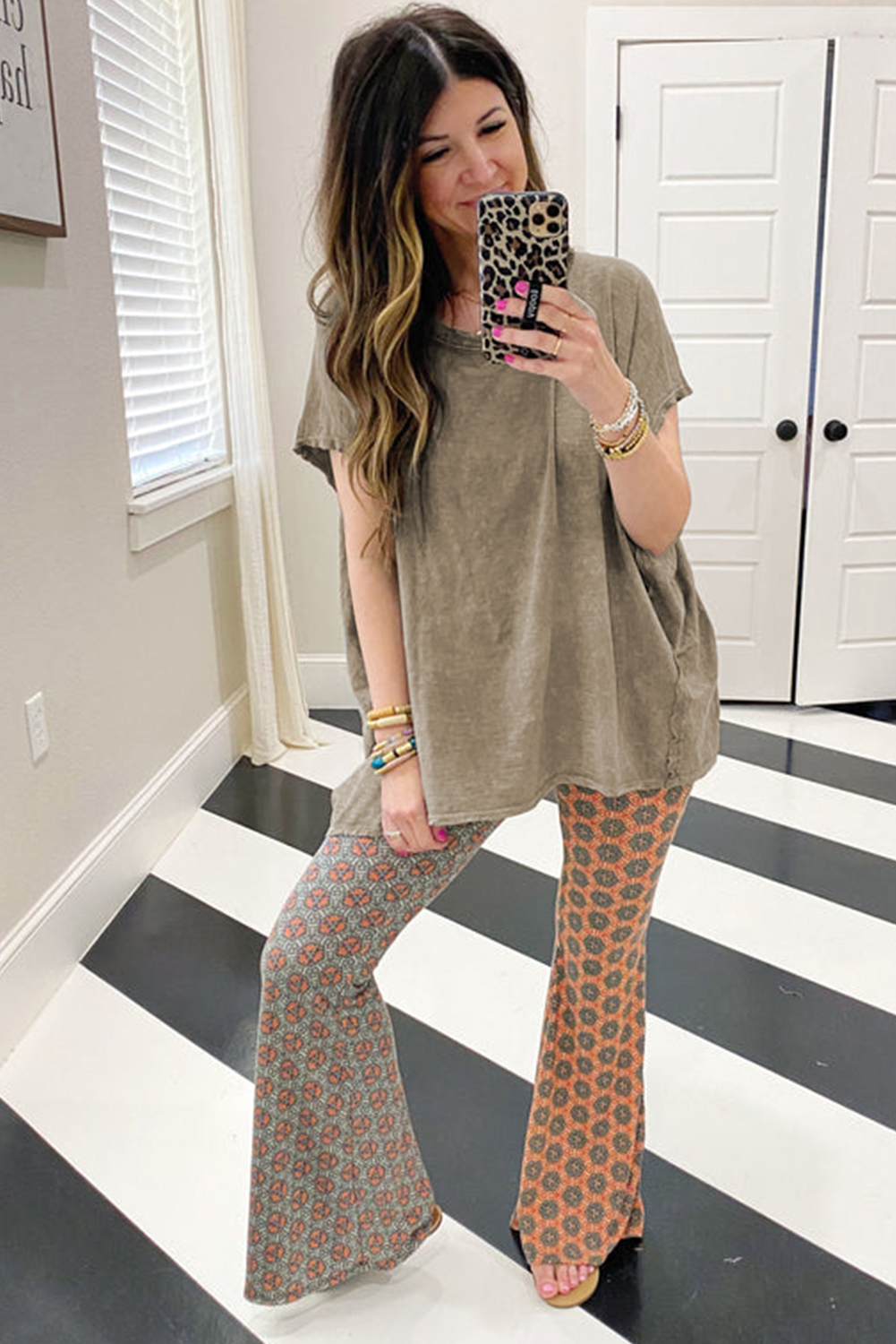 Sage Green Vintage Washed Short Dolman Sleeve Oversized T Shirt Item image 3