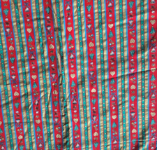 Christmas Striped Cotton Fabric 48&quot; x 42&quot; Joan Kessler Concord Fabric Holidays - £6.17 GBP