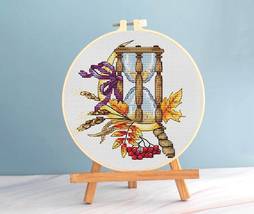 Autumn Hourglass Cross stitch pattern pdf - autumn harvest cross stitch chart - £5.58 GBP