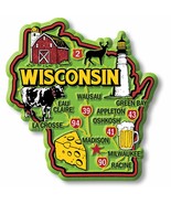 Wisconsin Colorful State Magnet by Classic Magnets, 2.9&quot; x 3.1&quot;, Collect... - £4.59 GBP