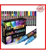 Versatile 18 Metallic Chalk Markers with Fine &amp; Chisel Tips - Perfect fo... - $687.50 MXN