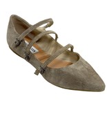 STEVE MADDEN Edggy Shoes Beige Suede Strappy Flats Women’s Size  7.5 - $49.49