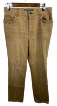 Ralph Lauren Jeans Size 8 Womens Stud Details Stretch Bootcut Tan Wester... - $21.11