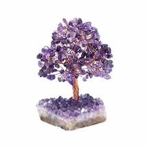 Natural Amethyst Healing Crystal Money Tree on Amethyst Cluster Geode Druzy Base - £53.87 GBP