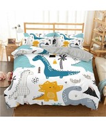 3d Dinosaur Family Bedding Set For Kids Cartoon Printed Bed Cover Single... - £11.87 GBP+