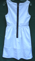 Kensie White Cotton Blend Iridescent White Dress Contrast Moto Zipper SMALL - £18.55 GBP