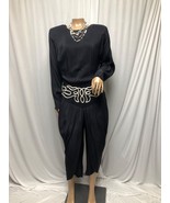 Ashlee Jumpsuit Womens Size 10 Vintage Open Back Embellished Cropped Gen... - $34.29