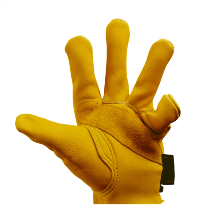  short welder cowhide gloves work hand protection wear resistant non slip garden gloves thumb200