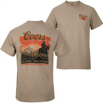 Coors Sunset in Golden Colorado Sandy Colorway Front/Back Print T-Shirt Beige - $37.98+