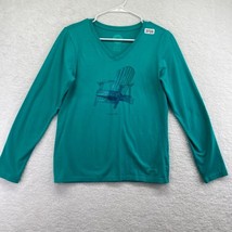 Life Is Good Womens T Shirt XS Simplify Teal Blue Long Sleeve Adirondack... - £15.81 GBP