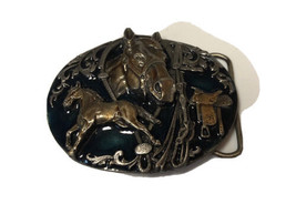 Siskiyou Buckle Co. Vintage Horse Theme Belt Buckle W/ Enamel  - £11.87 GBP