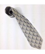 Screenplay by Martin Wong Silver Blue Tan Handmade Silk Tie 64&quot; x 4&quot; Used - £10.21 GBP