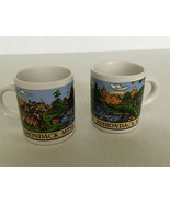 vintage adirondack mountains  souvenir 2 small mugs cups outdoor nature ... - €18,87 EUR