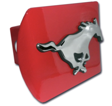 southern methodist university emblem on red trailer hitch cover usa made - £63.20 GBP