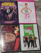 Lot of 4 Romance/Comedy/Romantic Comedy DVDs Pitch Perfect Moulin Rouge - £6.35 GBP