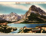 Many Glacier Hotel glacier National Park MT Montana UNP Linen Postcard N25 - $2.96