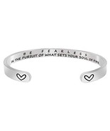Be Fearless Cuff Bracelet Bangle Stainless Steel Quote Jewelry Inspirati... - £21.97 GBP