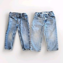 OshKosh B’Gosh Toddler Jeans Size 2T Blue Jeans Lot Of 2 Adjustable Waist  - $9.85