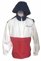 Champion Mens Medium Vtg 1990s Handwarmer Pocket 1/2 Zip Windbreaker - £27.67 GBP