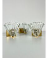 Set of 3 Brass and Murano Glass Wall Lamps Attributed to Barovier-
show ... - $80,679.78 MXN