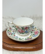 Crown Staffordshire England Fine Bone China Floral Gold Trim Teacup and ... - $29.99