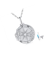 Compass Cremation Urn Necklace for Ashes - 925 Sterling for - £111.86 GBP