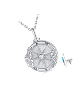 Compass Cremation Urn Necklace for Ashes - 925 Sterling for - $142.84