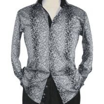 Men Shirt J.Valintin Turkey-Usa 100% Egyption Cotton High Collar 7164-10 gray image 3