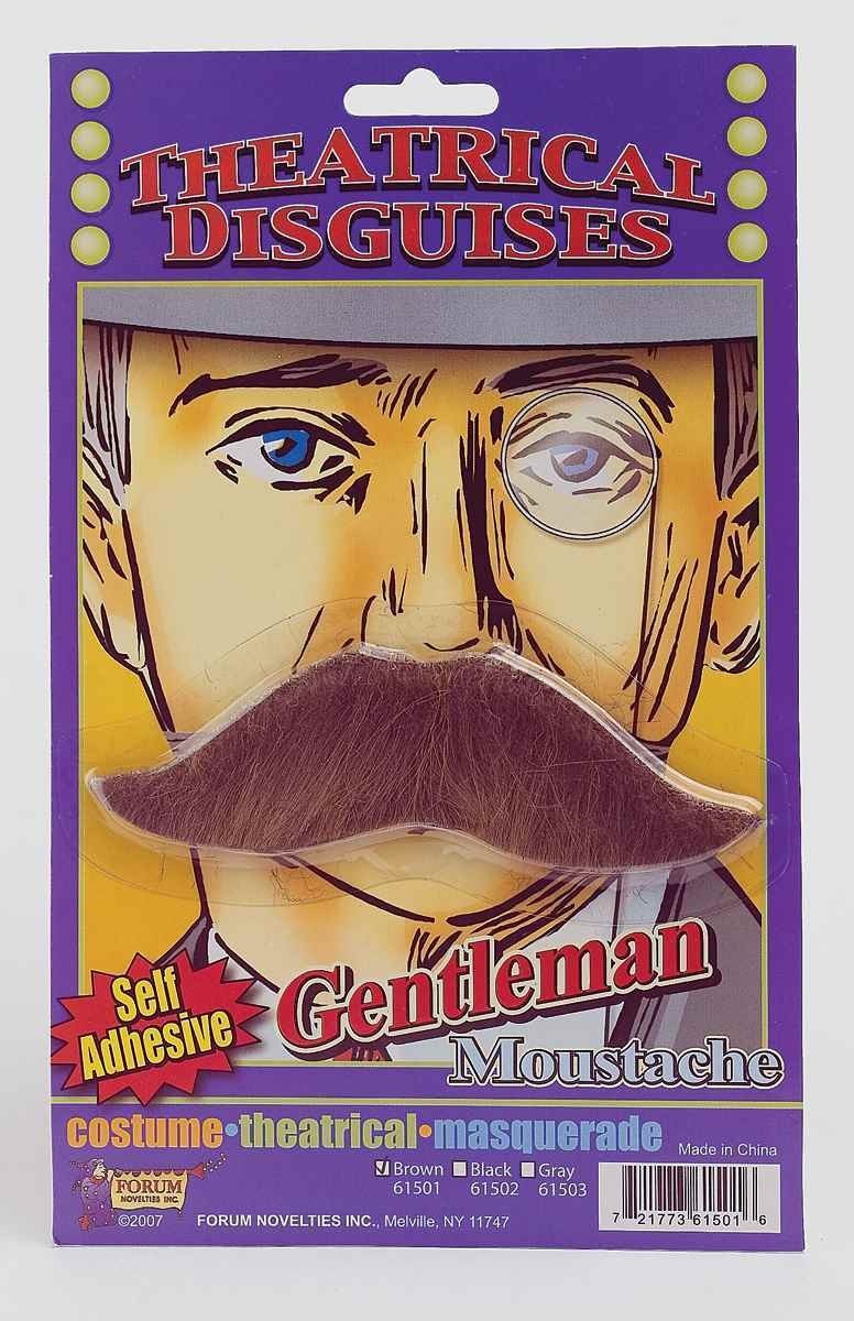 FORUM SELF ADHESIVE GENTLEMAN BROWN THEATRICAL MOUSTACHE 61501 Item image 2