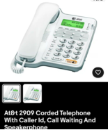 AT&amp;T CL2909 Corded Phone with Speakerphone and Caller ID/Call Waiting White - $599.85 MXN