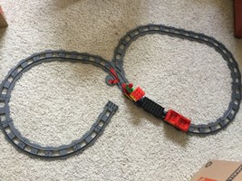 Duplo Lego train straight Curved 27 Track Lot  plus train cars and condu... - $69.28