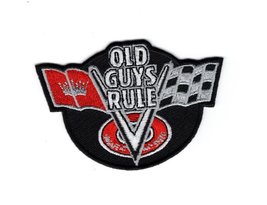 Old Guys Rule Corvet Racing Checker Flag Iron on sew on Patch - £6.34 GBP