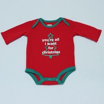 Carter's Newborn Bodysuit "You're All I Want For Christmas" Red Green Unisex - $8.91