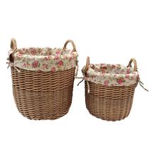 Light Steamed Wicker Garden Rose Lined Basket - £34.79 GBP+