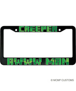 Creeper Awww Man Minecraft Aluminum Car License Plate Frame - £18.92 GBP