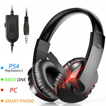 3.5mm Gaming Headset Mic Headphones Stereo Bass Surround for Xbox One PS5 PS4 PC - £20.77 GBP