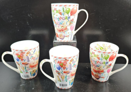 4 Paul Cardew Design Happy Birthday 15 Oz Mug Set Party Celebrate Coffee Cup Lot - £47.47 GBP